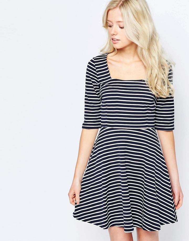 Sugarhill Boutique Marcia Skater Dress In Stripe