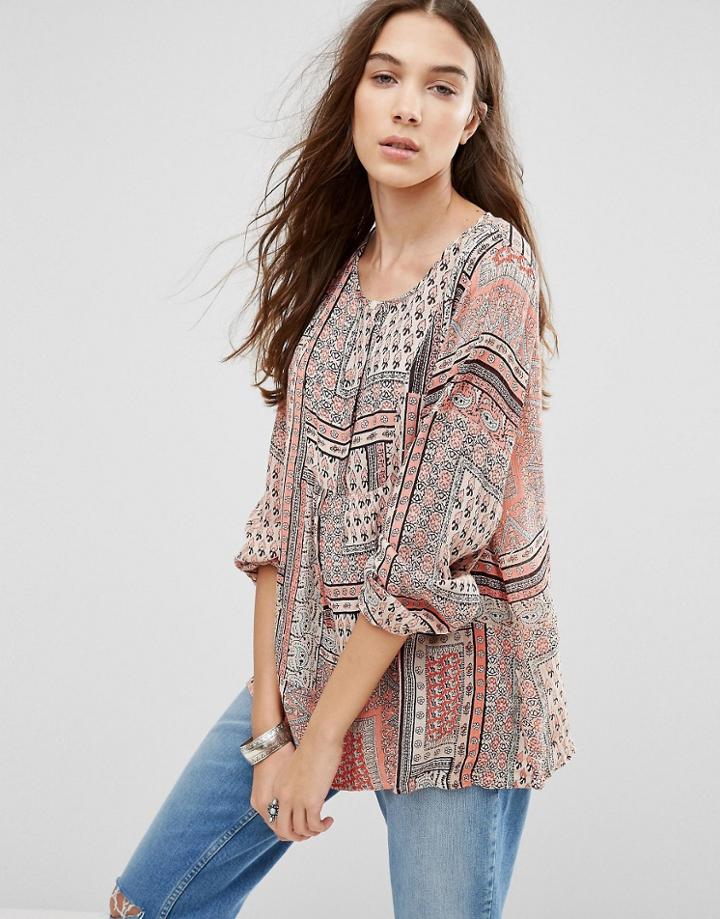 Blend She Passy Patch Print Blouse - Pink