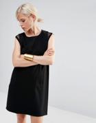 See U Soon Shift Dress With Lace Detail - Black