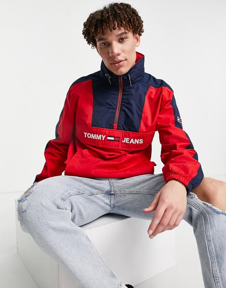 Tommy Jeans Tjm Colorblock Popover Jacket-red