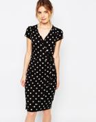 Uttam Boutique Polka Dot Wrap Dress - Black