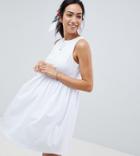 Asos Design Maternity Sleeveless Button Smock Dress - White