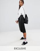 Monki Aysemetric Contrast Midi Skirt - Black