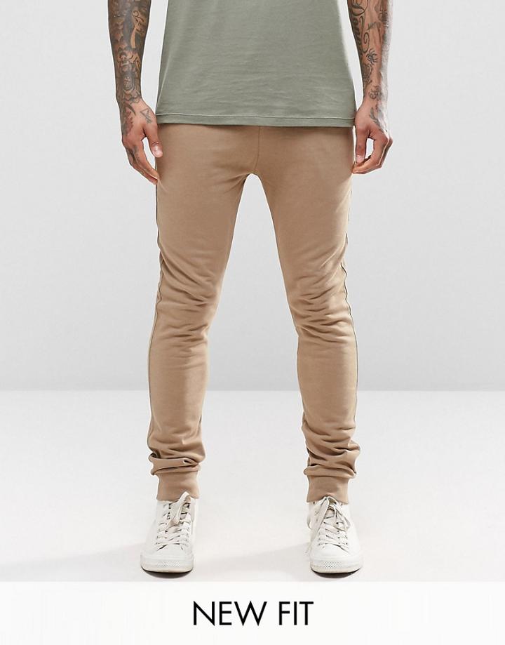 Asos Super Skinny Joggers In Light Camel - Sand Dune