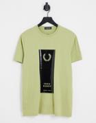 Fred Perry Block Print T-shirt In Green