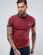 Fred Perry Sports Authentic T-shirt In Maroon - Red
