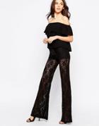 Winston White Rosanna Lace Flare Pant - Black