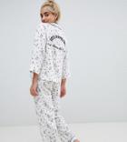 Asos Design Petite 101 Dalmatians Traditional 100% Modal Short Set - White