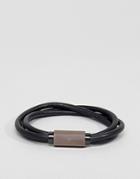 Emporio Armani Wrap Bracelet In Brown & Black - Black