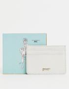 Paul Costelloe Leather Card Holder In Off White