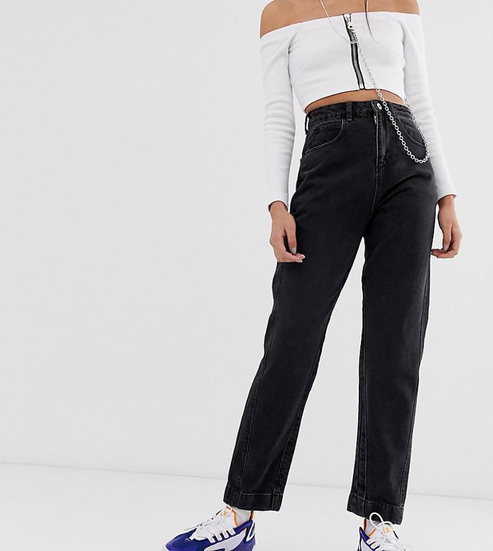 Collusion X006 Mom Jeans In Washed Black