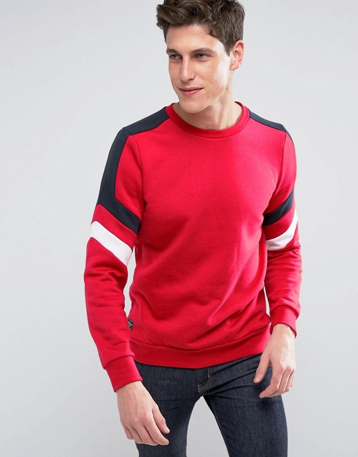 Threadbare Cut And Sew Color Sweat - Red