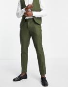 Bolongaro Trevor Loose Fit Wool Blend Suit Pants-green