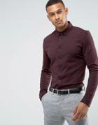 Threadbare Premium Jersey Slim Fit Shirt - Purple
