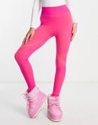 Liquorish Ski Base Layer Seamless Tights In Fuchsia-pink