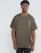 Asos Super Oversized T-shirt With Cold Pigment Dye In Green - Green