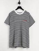 Night Addict Striped T-shirt In Black/white