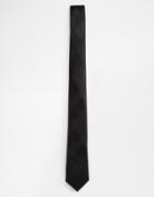 Asos Slim Tie With Stripe Texture In Black - Black