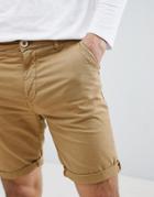 Blend Washed Out Chino Shorts In Tan - Brown