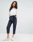 Only Pinstripe Ankle Pant - Navy