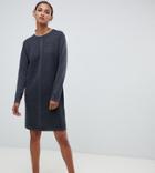 Asos Design Tall Eco Knitted Mini Dress In Ripple - Gray