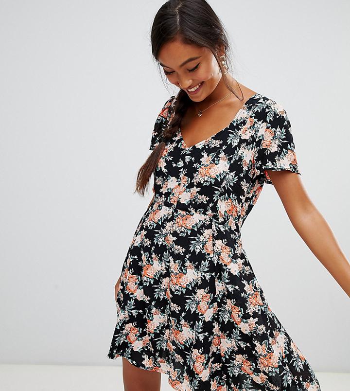 Miss Selfridge Skater Dress In Floral Print-multi