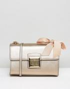 Aldo Cross Body Bag With Chain Strap And Bow Detail In Gold - Gold