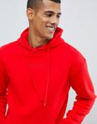 Jack & Jones Originals Drop Shoulder Hoodie With Brand Embroidery - Red