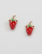 Asos Mini Strawberry Stud Earrings - Gold