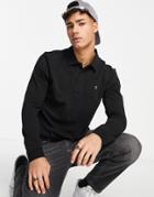 Farah Long Sleeve Polo In Black