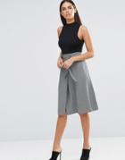 Love Wrap Skirt With D Ring Belt - Gray