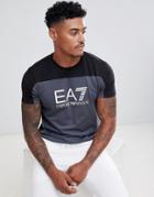 Ea7 Tri-tonal Large Logo T-shirt In Dark Grey/black - Gray