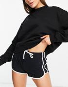 Topshop Sporty Jersey Runner Shorts In Black