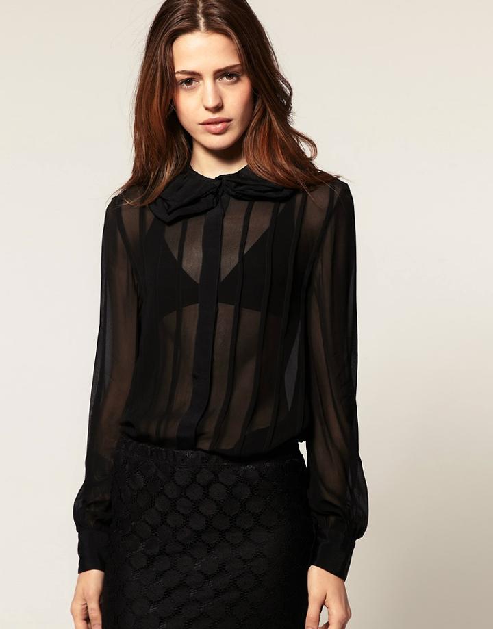 Asos Blouse With Exaggerated Double Collar
