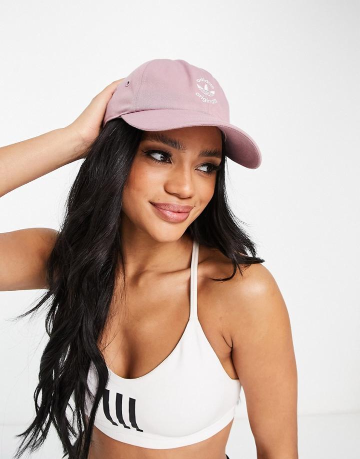 Adidas Originals Union Logo Strapback Cap In Pink