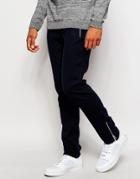 Asos Skinny Pants With Contrast Waistband - Navy