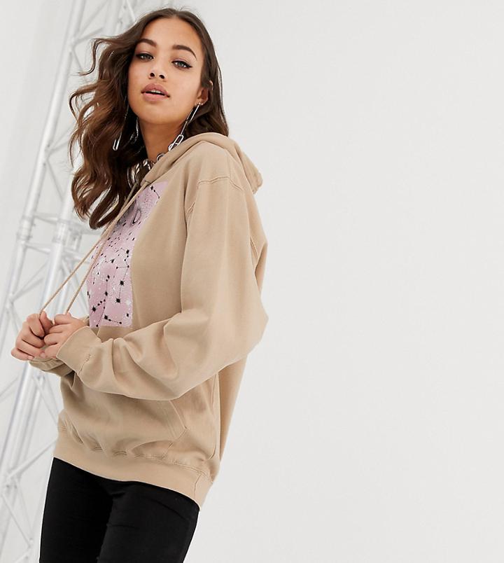 Rokoko Oversized Hoodie With Astrology Graphic-beige