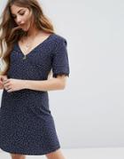 Nobody's Child Tea Dress In Polka Dot - Blue