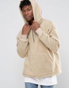 Other Uk Oversized Borg Hoodie - White
