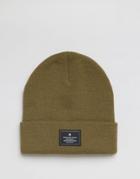 Asos Patch Beanie In Olive - Green