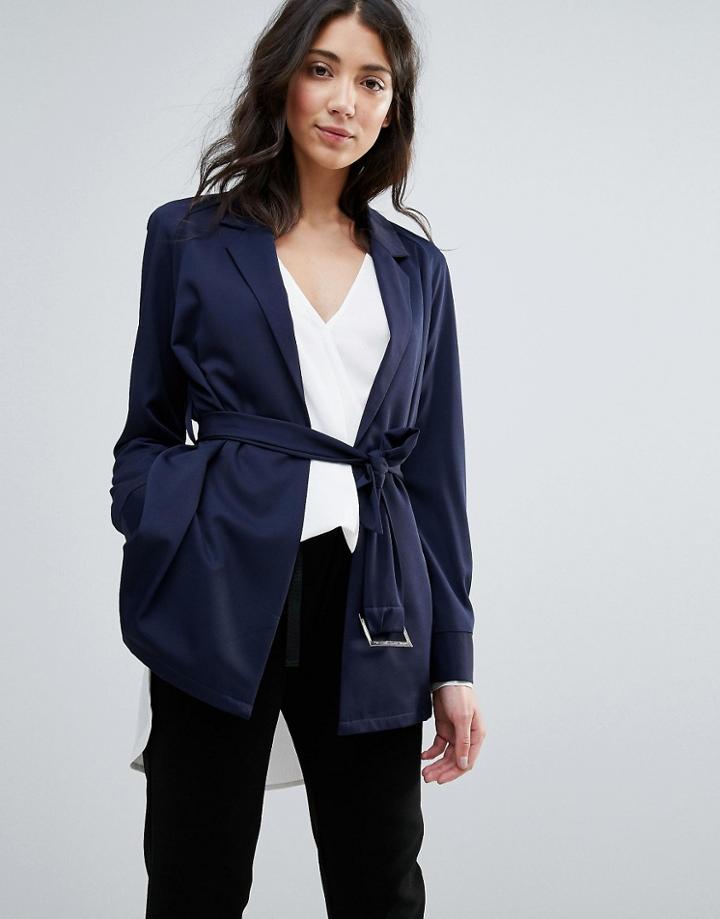 Unique 21 Belted Jacket - Navy