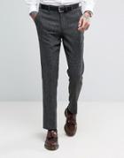 Asos Skinny Suit Pant In Herringbone - Gray