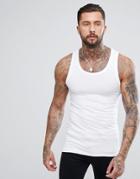 Asos Design Muscle Vest In White - White
