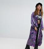 Sacred Hawk Maxi Kimono In Paisley Print - Multi
