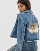 Fiorucci Berty Jacket With Angel Patch-blue