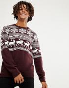 French Connection Reindeer Fairisle Holidays Sweater-navy