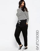 Asos Curve Track Pant With Contrast Tie - Black