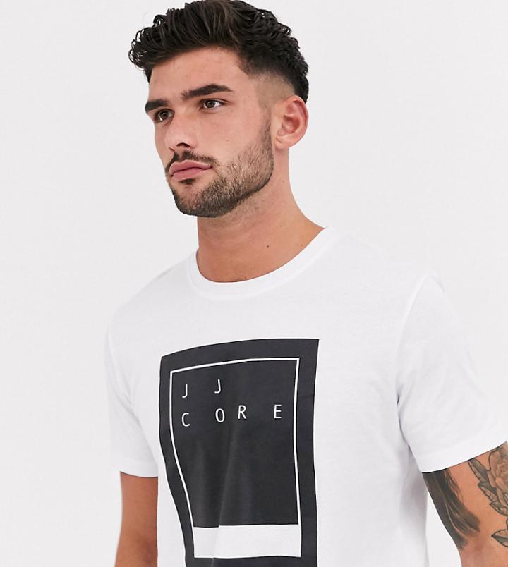 Jack & Jones Core Graphic Block T-shirt In White