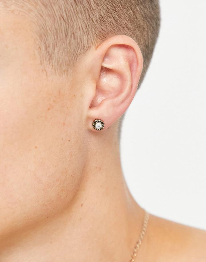 Classics 77 White Stone Stud Earrings In Gold
