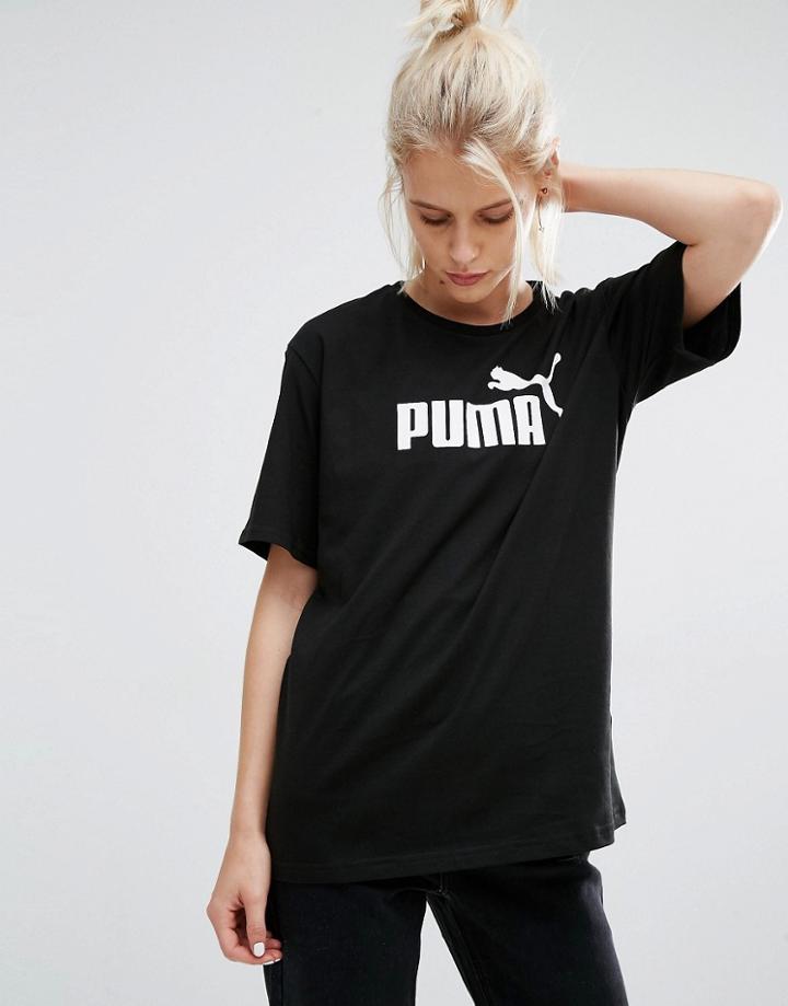 Puma T-shirt With Classic Logo - Cotton Black